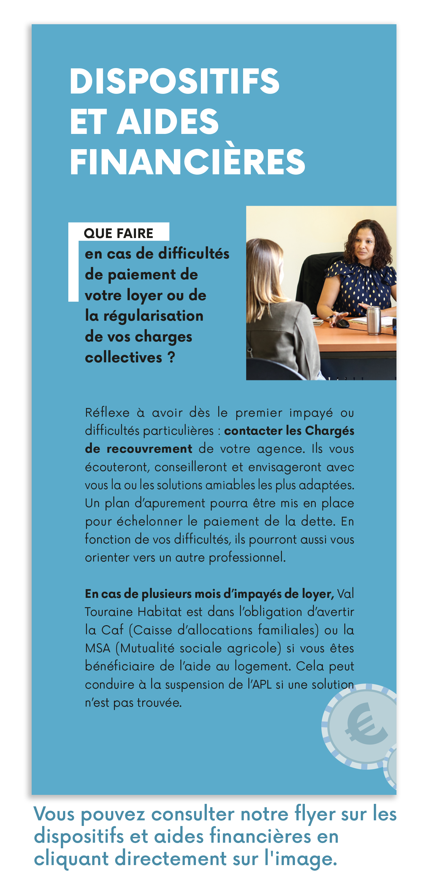 Brochure, Dispositifs et aides financières